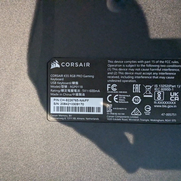 Corsair K55 RGB Pro Gaming Keyboard - Picture 4 of 6